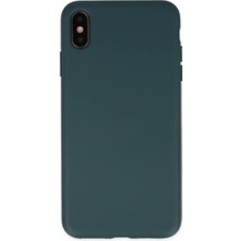 Iphone Xs Kılıf Nano Içi Kadife Silikon - Koyu Yeşil