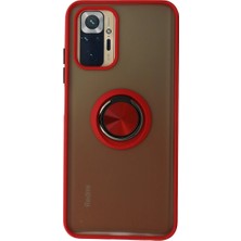 Redmi Note 10 Kılıf Montreal Yüzüklü Silikon Kapak - Kırmızı