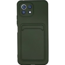 Mi 11 Kılıf Kelvin Kartvizitli Silikon - Koyu Yeşil