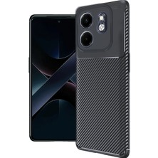 Infinix 9 Kılıf Auto Focus Karbon Kapak - Siyah