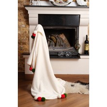 Cakkatex Ponponlu Yeniyıl Özel Seri Wellsoft Tv Battaniyesi |yılbaşı Battaniyesi