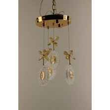 GN Gen Aydınlatma Gold Çemberli Seri Kelebekli Güneş Model 4lü 3 Renk LED Sarkıt Avize