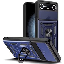Teleplus Tecno Spark Slim Kılıf Magnetik Standlı Kamera Korumalı Slide Sürgülü Cover Kapak