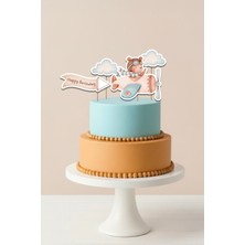 Niksy Design Pilot Ayıcık Uçak Temalı 4’lü Pasta Süsü