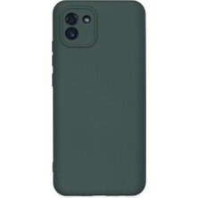 Galaxy A03 Kılıf Nano Içi Kadife Silikon - Koyu Yeşil