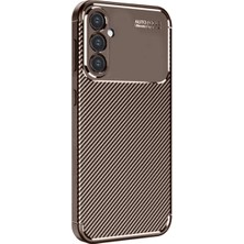 Galaxy S24 Fe Kılıf Auto Focus Karbon Kapak - Kahverengi
