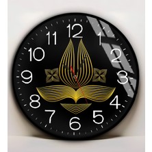 Harikabirev|kırılmaz Cam Duvar Saati  Siyah Gold  Renk Soyut Tablo 1|yvrlkcm