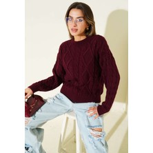 EAS Giyim Saç Örgü Kabartmalı Triko Kazak