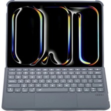 T5510D Ipad 13 (2024) Kılıf Palermo Ledli Klavyeli Standlı Tablet Kılıfı - Siyah