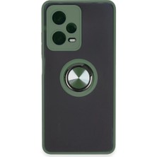 Redmi Note 12 5g Kılıf Montreal Yüzüklü Silikon Kapak - Yeşil