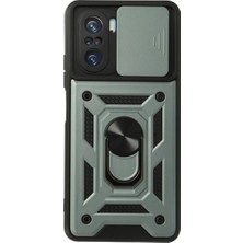 Poco F3 Kılıf Pars Lens Yüzüklü Silikon - Yeşil