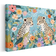 Artarilion Yatay Kanvas Tablo Salon Tablosu Yavru Kaplanlar Kanvas Duvar Tablosu