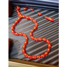 Anemore Collection Ateş Kehribar Tesbih Beyzi Kesim