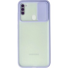 Galaxy A11 Kılıf Palm Buzlu Kamera Sürgülü Silikon - Lila