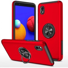 Galaxy A01 Core Kılıf Elit Yüzüklü Kapak - Kırmızı