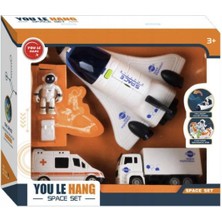 Ctoy 5 Parça Araçlı Uzay Seti – Uzay Mekiği, Kamyon, Ambulans ve Astronot Oyun Seti (CTOY-261A-1)