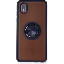 Galaxy A01 Core Kılıf Montreal Yüzüklü Silikon Kapak - Lacivert