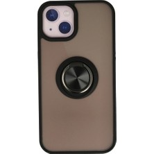 Iphone 15 Kılıf Montreal Yüzüklü Silikon Kapak - Siyah