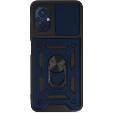 Poco M5 Kılıf Pars Lens Yüzüklü Silikon - Lacivert