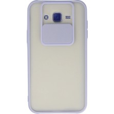 Galaxy J7 Kılıf Palm Buzlu Kamera Sürgülü Silikon - Lila