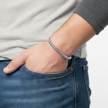 Hg.Aksesuar Erkek Spiral Örgü Çelik Zincir Bileklik 6mm