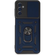 Galaxy M14 5g Kılıf Pars Lens Yüzüklü Silikon - Lacivert