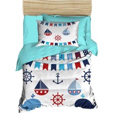 Mira Home Dijital Baskılı 3D Pamuklu Yenidoğan Bebek Nevresim Takımı Çapa Marine