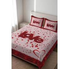 Dolce Mariee Parlak Kadife Kumaş Kapitoneli Çift Kişilik Yatak Örtüsü Seti (3 Parça) CKY0045