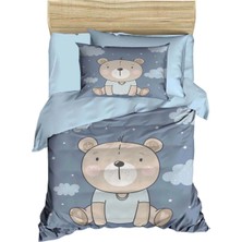 Mira Home Dijital Baskılı 3D Pamuklu Yenidoğan Bebek Nevresim Takımı Blue Bear