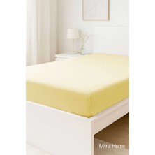 Mira Home Çift Kişilik Düz Penye %100 Pamuklu Lastikli Çarşaf 160X200 Newsheet Sarı