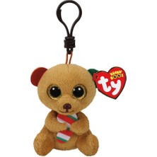 Sinerjim TY Bella - Brown Bear W/Candy Cane Peluş Anahtarlık