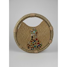 Ayshan Yuvarlak Altın El Yapımı Kadın Çanta