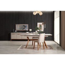 Doressa Sands Modern Yemek Odası Takımı Suntalam Malzeme Dikdörtgen Şekil 154x90 cm
