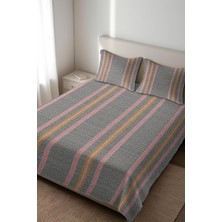 Dolce Mariee Parlak Kadife Kumaş Kapitoneli Çift Kişilik Yatak Örtüsü Seti (3 Parça) CKY0056