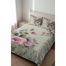 Dolce Mariee Parlak Kadife Kumaş Kapitoneli Çift Kişilik Yatak Örtüsü Seti (3 Parça) CKY0083