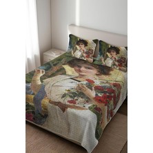 Dolce Mariee Parlak Kadife Kumaş Kapitoneli Çift Kişilik Yatak Örtüsü Seti (3 Parça) CKY0075