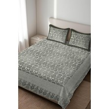 Dolce Mariee Parlak Kadife Kumaş Kapitoneli Çift Kişilik Yatak Örtüsü Seti (3 Parça) CKY0053