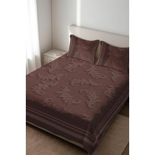 Dolce Mariee Parlak Kadife Kumaş Kapitoneli Çift Kişilik Yatak Örtüsü Seti (3 Parça) CKY0063