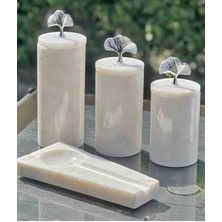 Lüks Mermer Baharatlık Kavanoz Seti