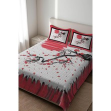 Dolce Mariee Parlak Kadife Kumaş Kapitoneli Çift Kişilik Yatak Örtüsü Seti (3 Parça) CKY0085