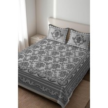 Dolce Mariee Parlak Kadife Kumaş Kapitoneli Çift Kişilik Yatak Örtüsü Seti (3 Parça) CKY0048