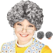 Ttt Nevamel Gri Kıvırcık Büyükanne Peruğu Astarlı Model