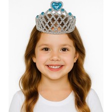 Vexor Mavi Kalpli Gümüş Renk Kraliçe Tacı Prensestacı Nessiworld