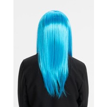 Vexor Açık Mavi Renk Uzun Düz Parti Peruğu