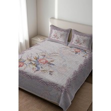 Dolce Mariee Parlak Kadife Kumaş Kapitoneli Çift Kişilik Yatak Örtüsü Seti (3 Parça) CKY0078