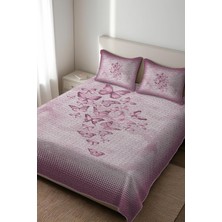 Dolce Mariee Parlak Kadife Kumaş Kapitoneli Çift Kişilik Yatak Örtüsü Seti (3 Parça) CKY0080