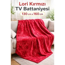 Zeyno Home Tekstil Lori Kırmızı Tek Kişilik Tv Battaniyesi 130 x 160 cm %100 Polyester