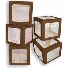 Lüks 3 Kutu Şeffaf Kutu One Yazılı Harf 25 cm Doğum Günü Parti Seti Süsü