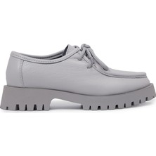 Zeytuk Casual Hakiki Deri Gri Kadın Ayakkabı