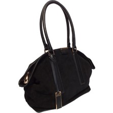 Atelier Terra Marea Sueth Siyah | Hakiki Süet Deri Kadın Tote Omuz Çantası